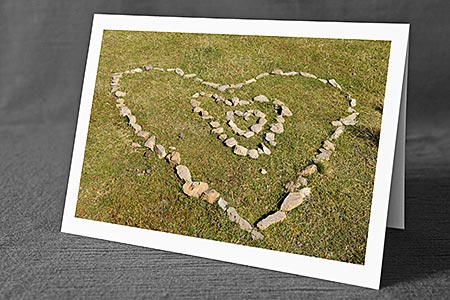 A5-Fotokarte/Klappkarte mit hochwertigem Papierabzug, Einlageblatt und Umschlag. Fototitel: Kunstkarte Herz (Klappkarte, Kunstkarte)