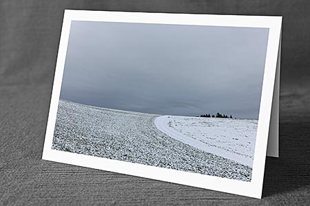 A5-Fotokarte/Klappkarte mit hochwertigem Papierabzug, Einlageblatt und Umschlag. Fototitel: Kunstkarte Winterlandschaft (Klappkarte, Kunstkarte)