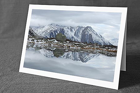 A5-Fotokarte/Klappkarte mit hochwertigem Papierabzug, Einlageblatt und Umschlag. Fototitel: Gemäldehaftes Spiegelbild (Klappkarte, Kunstkarte)