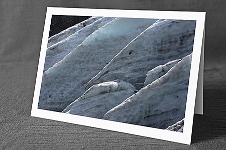 A5-Fotokarte/Klappkarte mit hochwertigem Papierabzug, Einlageblatt und Umschlag. Fototitel: Gletschereis (Klappkarte, Kunstkarte)