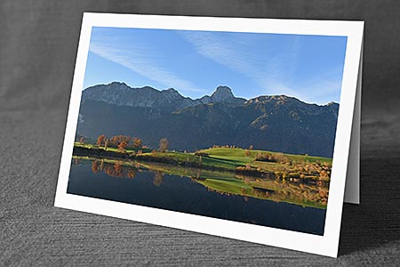 A5-Fotokarte/Klappkarte mit hochwertigem Papierabzug, Einlageblatt und Umschlag. Fototitel: Herbstlandschaft (Klappkarte, Kunstkarte)