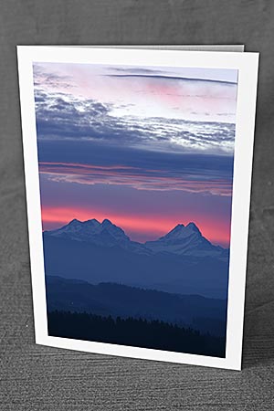 A5-Fotokarte/Klappkarte mit hochwertigem Papierabzug, Einlageblatt und Umschlag. Fototitel: Morgenrot (Klappkarte, Kunstkarte)