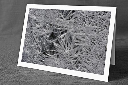 A5-Fotokarte/Klappkarte mit hochwertigem Papierabzug, Einlageblatt und Umschlag. Fototitel: Weihnachtskarte Sterne aus Eis (Klappkarte, Kunstkarte)