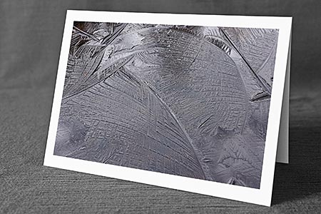 A5-Fotokarte/Klappkarte mit hochwertigem Papierabzug, Einlageblatt und Umschlag. Fototitel: Formen auf dünner Eisschicht (Klappkarte, Kunstkarte)
