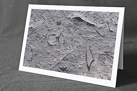 A5-Fotokarte/Klappkarte mit hochwertigem Papierabzug, Einlageblatt und Umschlag. Fototitel: Muster auf Fels einer Karstlandschaft (Klappkarte, Kunstkarte)