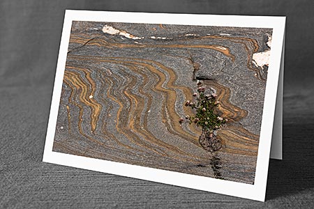 A5-Fotokarte/Klappkarte mit hochwertigem Papierabzug, Einlageblatt und Umschlag. Fototitel: Spannende Zeichnung im Fels (Klappkarte, Kunstkarte)