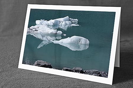 A5-Fotokarte/Klappkarte mit hochwertigem Papierabzug, Einlageblatt und Umschlag. Fototitel: Fisch aus Eis (Klappkarte, Kunstkarte)