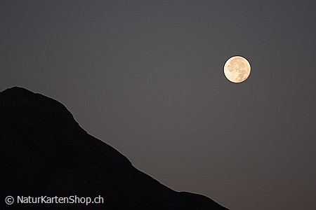 A5-Fotokarte/Klappkarte mit hochwertigem Papierabzug, Einlageblatt und Umschlag. Fototitel: Mondschein (Klappkarte, Kunstkarte)