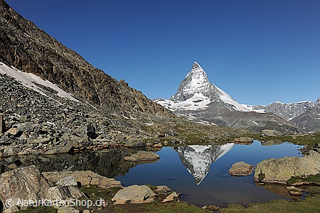 A5-Fotokarte/Klappkarte mit hochwertigem Papierabzug, Einlageblatt und Umschlag. Fototitel: Grusskarte Matterhorn (Klappkarte, Kunstkarte)