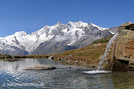A5-Fotokarte/Klappkarte mit hochwertigem Papierabzug, Einlageblatt und Umschlag. Fototitel: Glückwunschkarte Berglandschaft (Klappkarte, Kunstkarte)