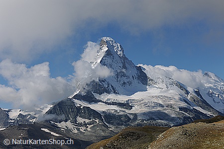 A5-Fotokarte/Klappkarte mit hochwertigem Papierabzug, Einlageblatt und Umschlag. Fototitel: Fotogrusskarte Matterhorn (Klappkarte, Kunstkarte)