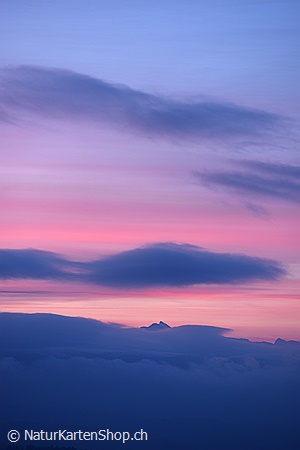 A5-Fotokarte/Klappkarte mit hochwertigem Papierabzug, Einlageblatt und Umschlag. Fototitel: Morgenstimmung mit feinen Farbtönen (Klappkarte, Kunstkarte)