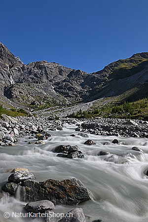 A5-Fotokarte/Klappkarte mit hochwertigem Papierabzug, Einlageblatt und Umschlag. Fototitel: Bergbach (Klappkarte, Kunstkarte)