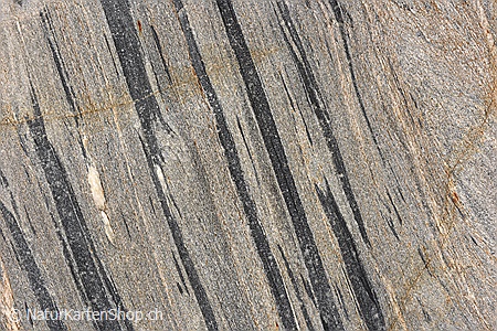 A5-Fotokarte/Klappkarte mit hochwertigem Papierabzug, Einlageblatt und Umschlag. Fototitel: Strukturen im marmorierten Gletscherschliff (Klappkarte, Kunstkarte)