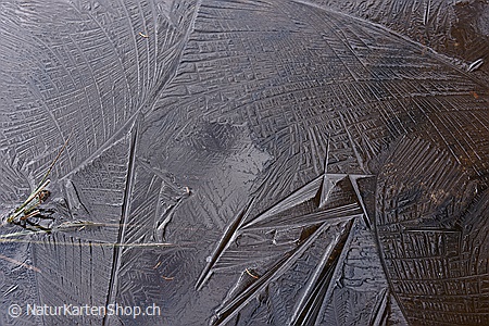 A5-Fotokarte/Klappkarte mit hochwertigem Papierabzug, Einlageblatt und Umschlag. Fototitel: Kunst in Eis (Klappkarte, Kunstkarte)