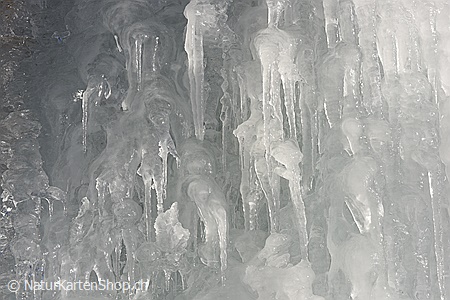 A5-Fotokarte/Klappkarte mit hochwertigem Papierabzug, Einlageblatt und Umschlag. Fototitel: Festtagskarte Vom Sonnenlicht modellierte Eisgebilde (Klappkarte, Kunstkarte)