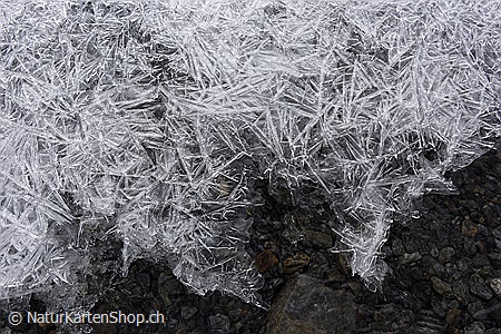 A5-Fotokarte/Klappkarte mit hochwertigem Papierabzug, Einlageblatt und Umschlag. Fototitel: Eisstrahlen (Klappkarte, Kunstkarte)