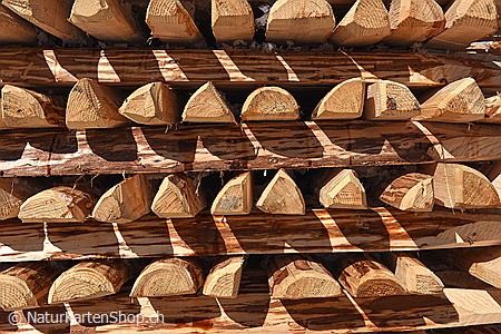 A5-Fotokarte/Klappkarte mit hochwertigem Papierabzug, Einlageblatt und Umschlag. Fototitel: Holzstapel (Klappkarte, Kunstkarte)